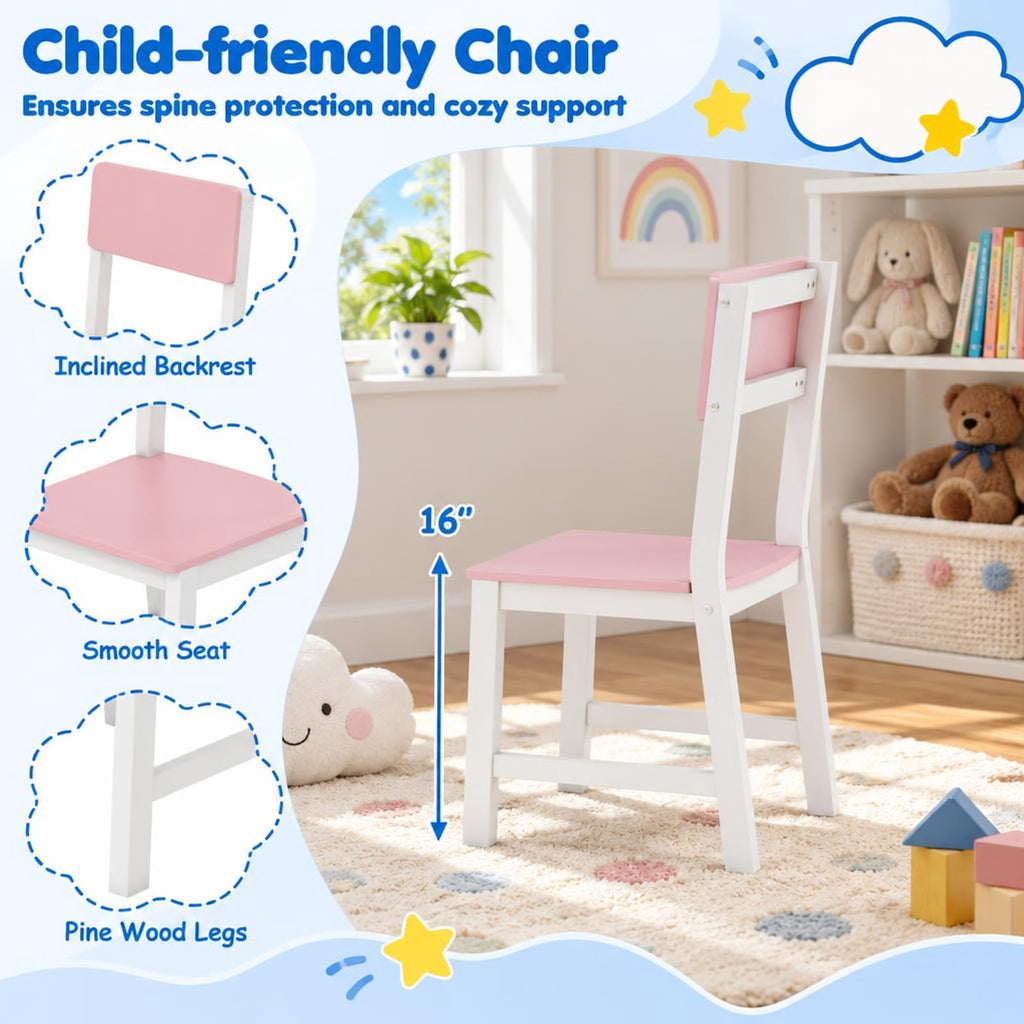 Airfind Desk and Chair Set, Youth, with Hutch and 3-Layer Side Shelf, MDF, 41.5 x 24, Model HY10342PI with Functional Design, Natural