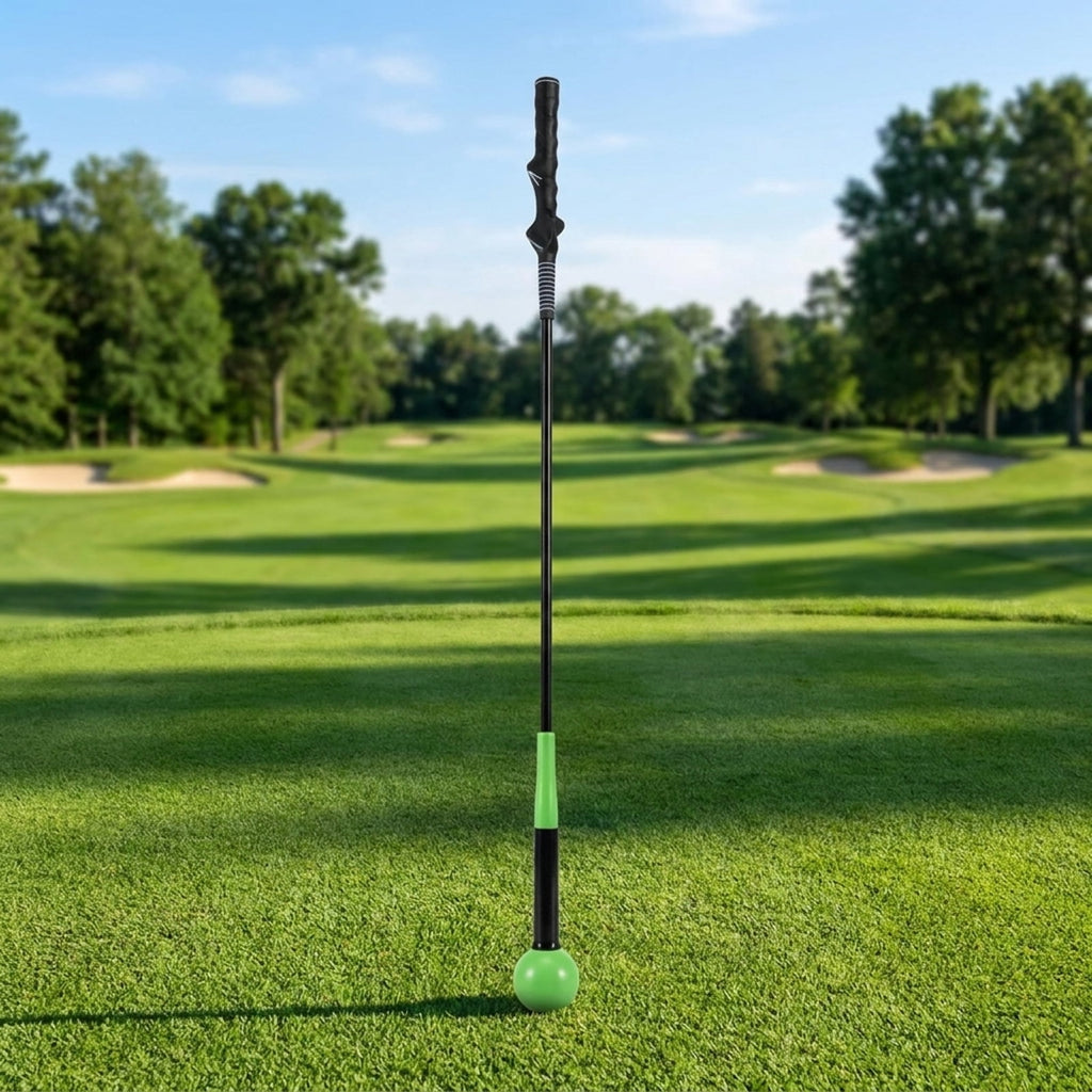 Airfind Golf Swing Trainer Aid with Weighted Head and Flexible Shaft plus Ergonomic Grip and Carry Bag for Indoor Outdoor Tempo Practice, Green