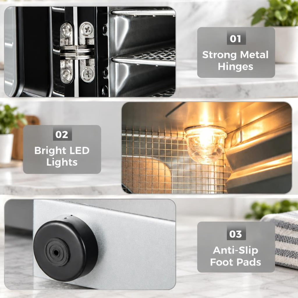Airfind 7 Stainless Steel Trays Dryer with 1-24H Timer and 30-75℃ Temperature, Stainless Steel Galvanized Metal PP Frame, Silver