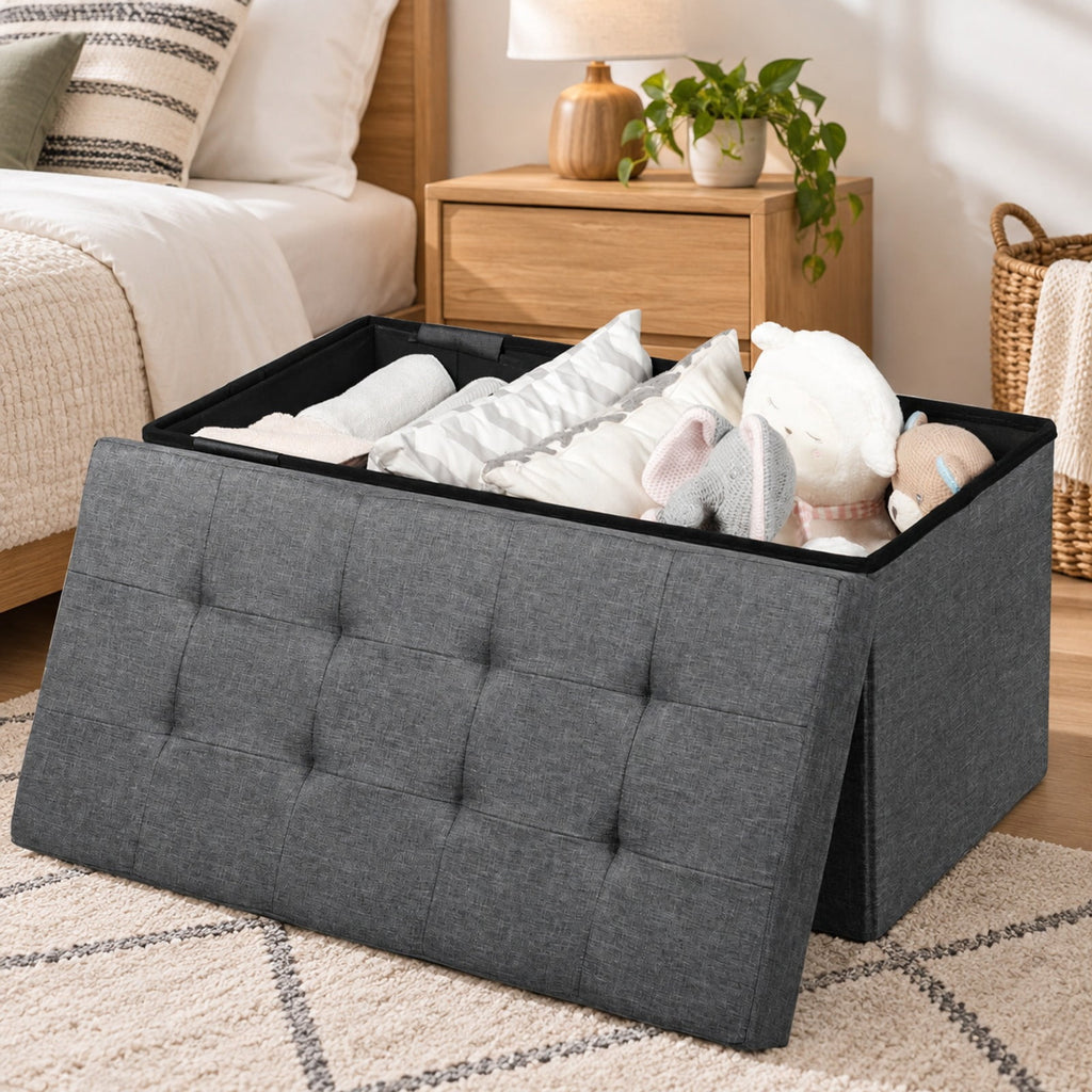 Airfind 31.5 Inch Fabric Foldable Storage with Removable Storage Bin, 350 lbs Capacity, Oxford fabric Frame, 31.5in x 16in x 16in Footprint, Dark Gray