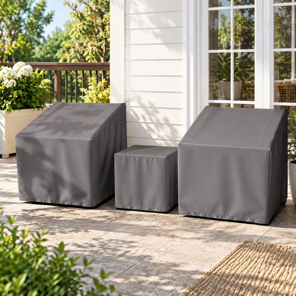 Airfind Patio Furniture Covers Waterproof Outdoor Conversation Covers for 3 Pieces Bistro Set, Polyester PU Frame, 32 x 30 x 24.5 Footprint, Gray