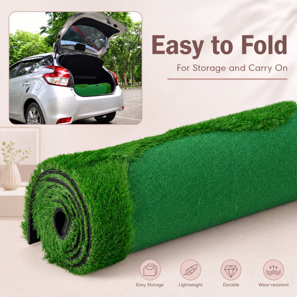 Airfind 10 x 5 FT Large Golf Putting Green with Realistic Artificial Grass Turf, Backyard Putting Green Mat with 3 Holes for Indoor Outdoor