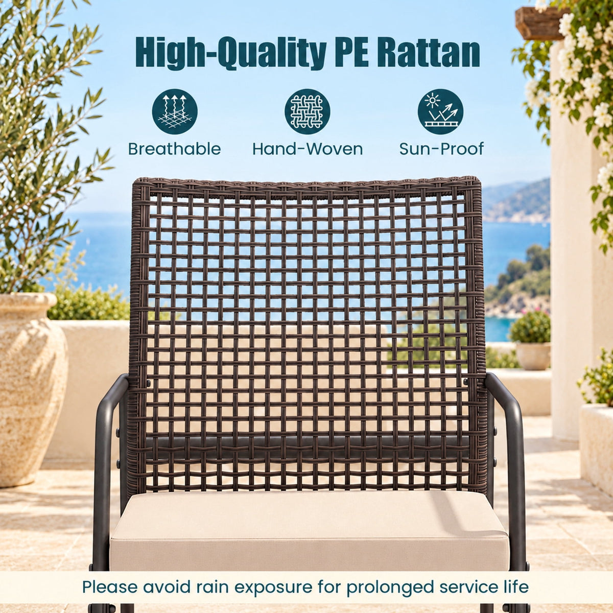Airfind 8 Pieces Patio Furniture Set with Acacia Wood Coffee Table and Zippered Cushions, 110 lbs Capacity, 31 x 20 x 17 Footprint, Yellow