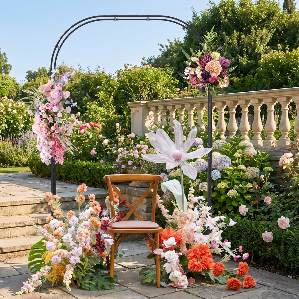 Airfind Outdoor Metal Garden Arch Trellis for Climbing Plants Grape Vine Flower, Used as a beautiful wedding arch or an event photo backdrop stand