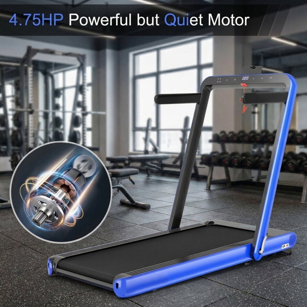 Airfind 4.75HP Walking Pad Treadmill for home with LED display and remote control plus 7-layer anti-slip belt for under desk walking, Navy