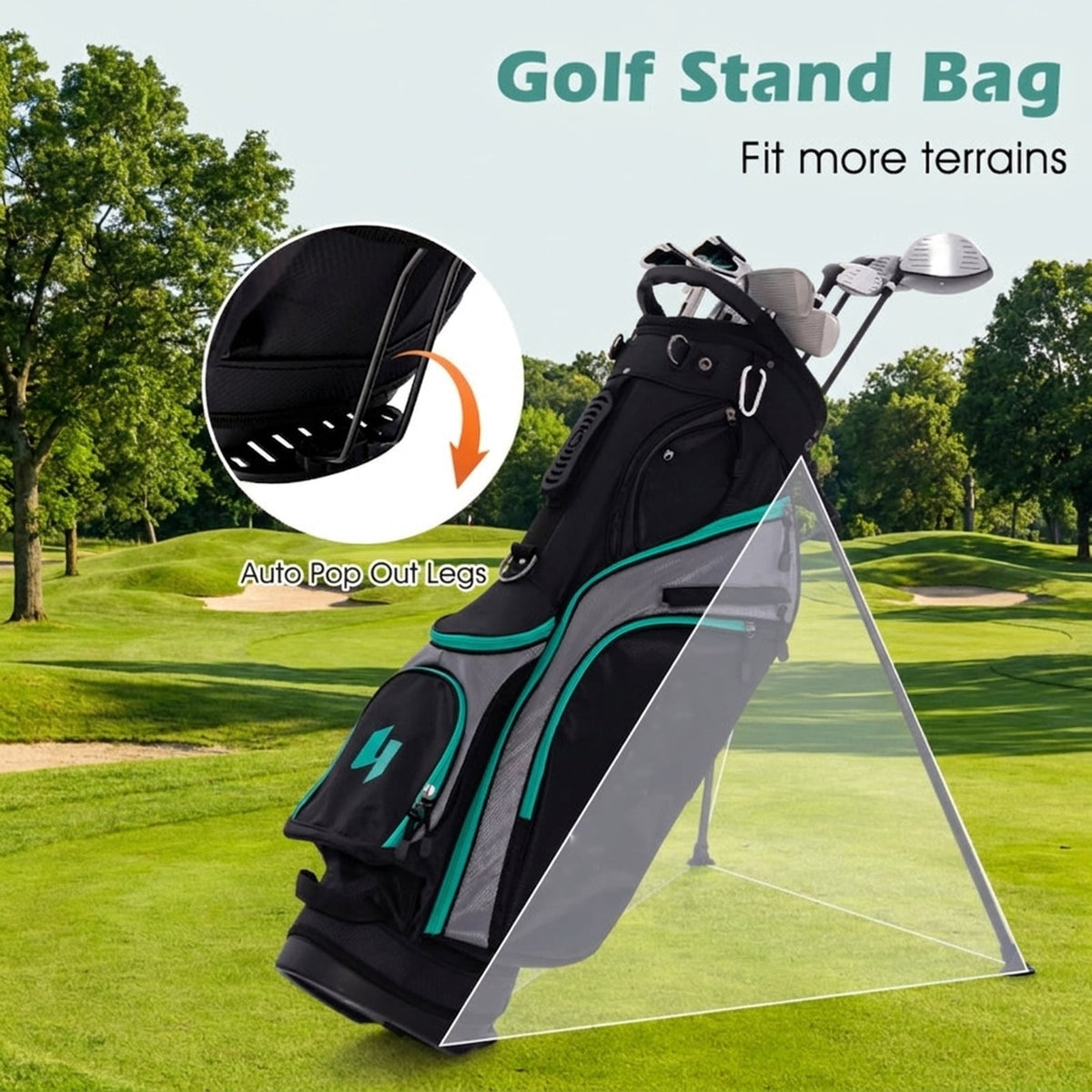 Airfind Junior Complete Golf Club Set for Ages 11-13 with 5 Pieces Including a 460cc Fairway Wood and Irons Plus Putter and Stand Bag as a Full Golf Club Set, Green