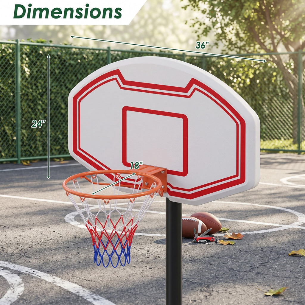 Airfind Large Wall Mounted Basketball Hoop with Shatter-proof PE Backboard, Metal Rim Anti-Tear Net for Kids and Adults Indoor Outdoor Play, White and Red