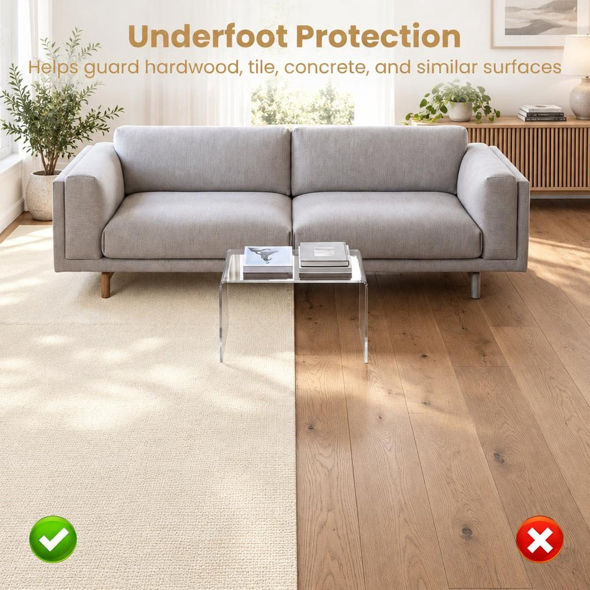 Airfind 18 Pack Interlocking EVA Foam Floor Tiles with Boarders, EVA Foam Frame, 72 Inch x 37 Inch x 0.4 Inch Footprint, Beige