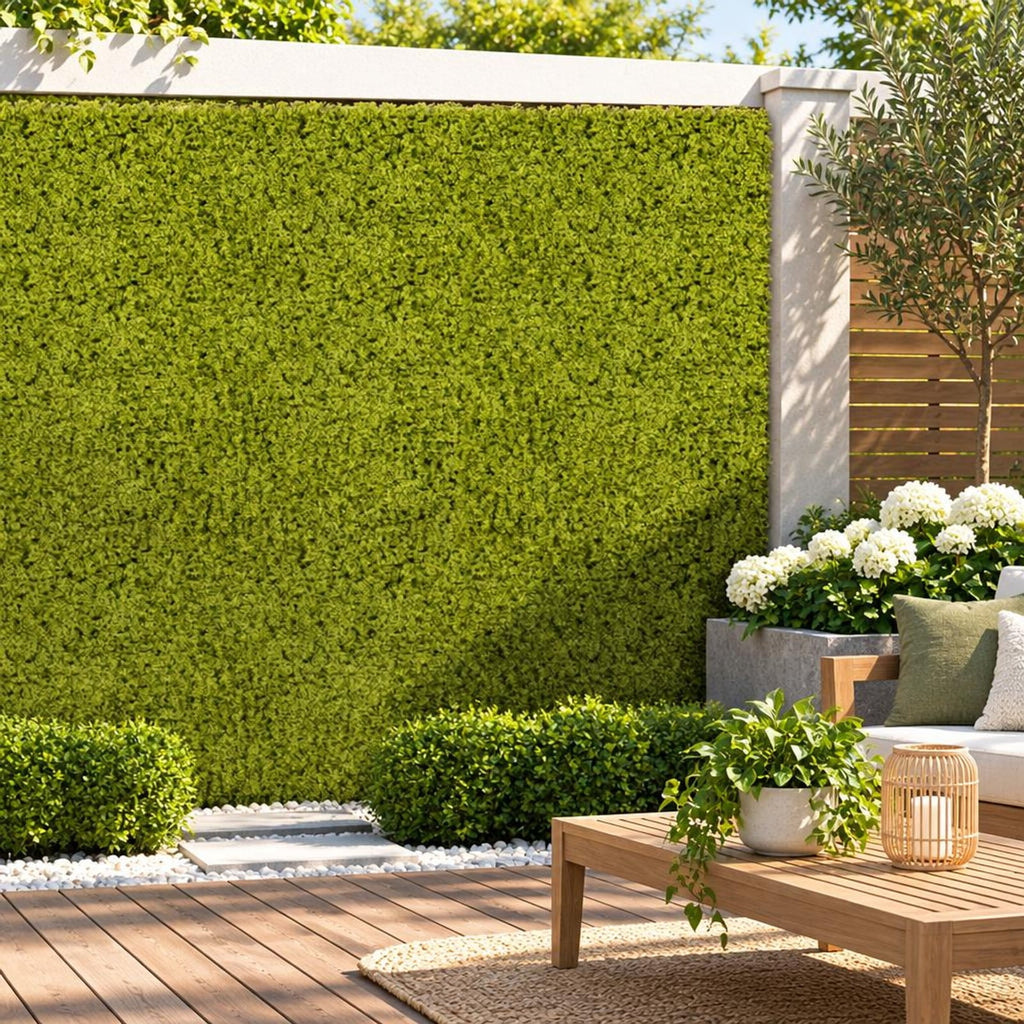 Airfind 12 Pieces 20 x 20 inches Artificial Grass Wall Panels for Garden Yard Balcony, PE Each Frame, Light Green
